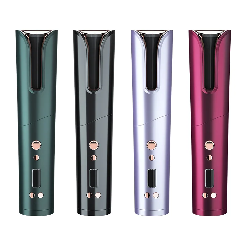 

Rechargeable Wireless Quick Heating Mini Curly Wave Hair Curler Machine Auto Rotating Hair Curler Roller, Green, pink, gold, purple, gray, black