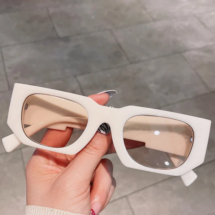 

2022 New designer fashion Retro Polygon Rectangle Gradient Sunglasses For Women uv 400 gafas Black Wide Leg Shades Sun Glasses, Mix color or custom colors