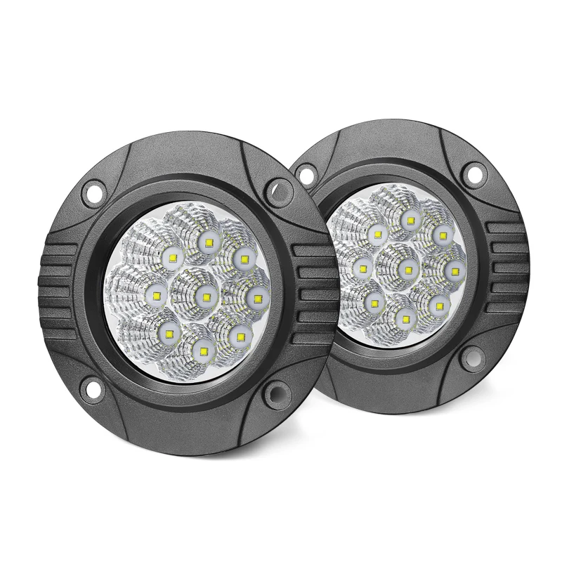 

Car Auxiliary Lights Flood Beam Round Flush Mount 27W Super Bright Industrial Mini Led Work Light