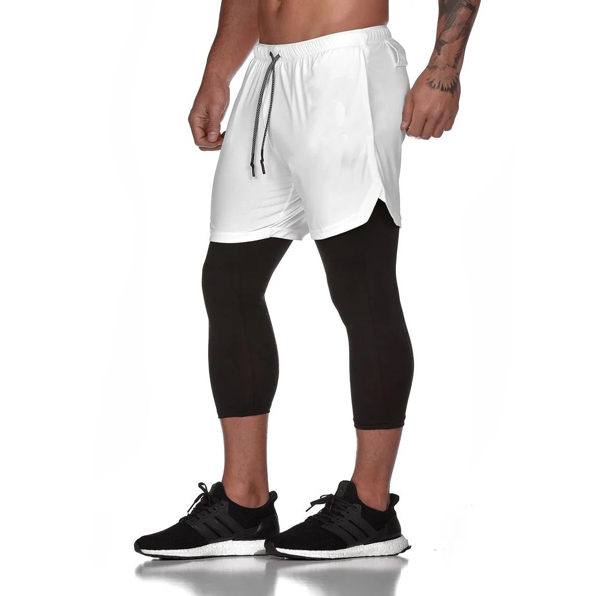 

New custom brand 2 In1 Double Sport Men Casual Pants Gym Running Sports Shorts with Pockets Gyms Fitness Quick Dry Track Pants, Customized colors