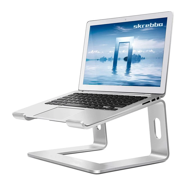 

Amazon Top Selling Aluminum Laptop Stand Ergonomic Detachable Computer Stand Riser Holder Notebook Cooler Stands, Silver