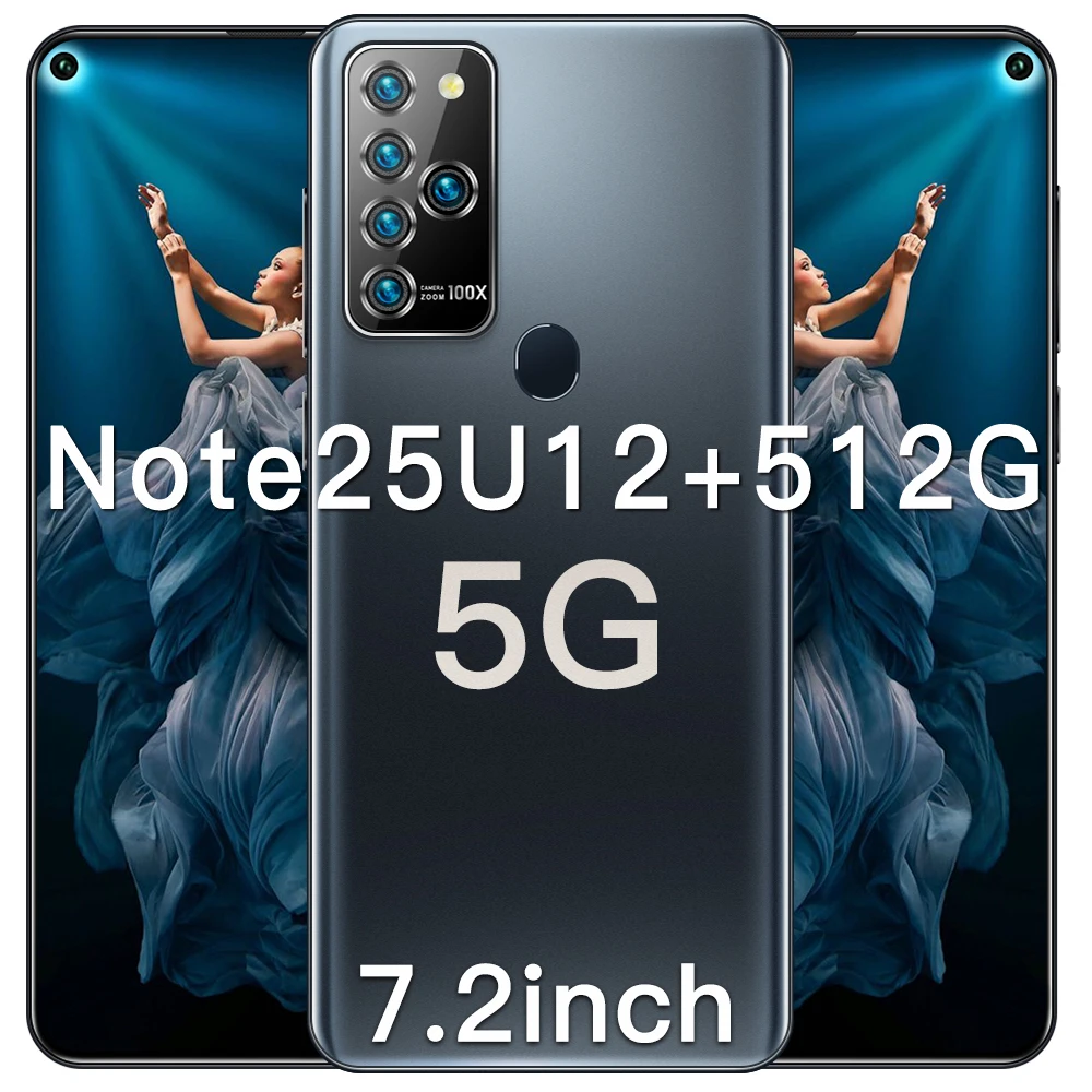 

2021Note25 U 7.2inch 3840x2160 MTK6799 Android10.0 Smartphones 12GB+512GB 5G Cellphones 5600mAh Large Capacity Mobile Phone