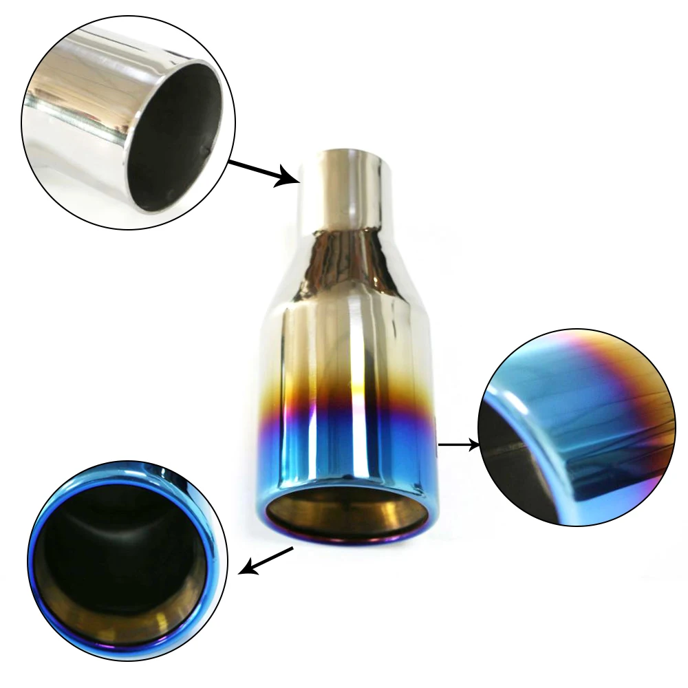 Universal Car Accessories For Blue Performance Titanium Burnt Exhaust