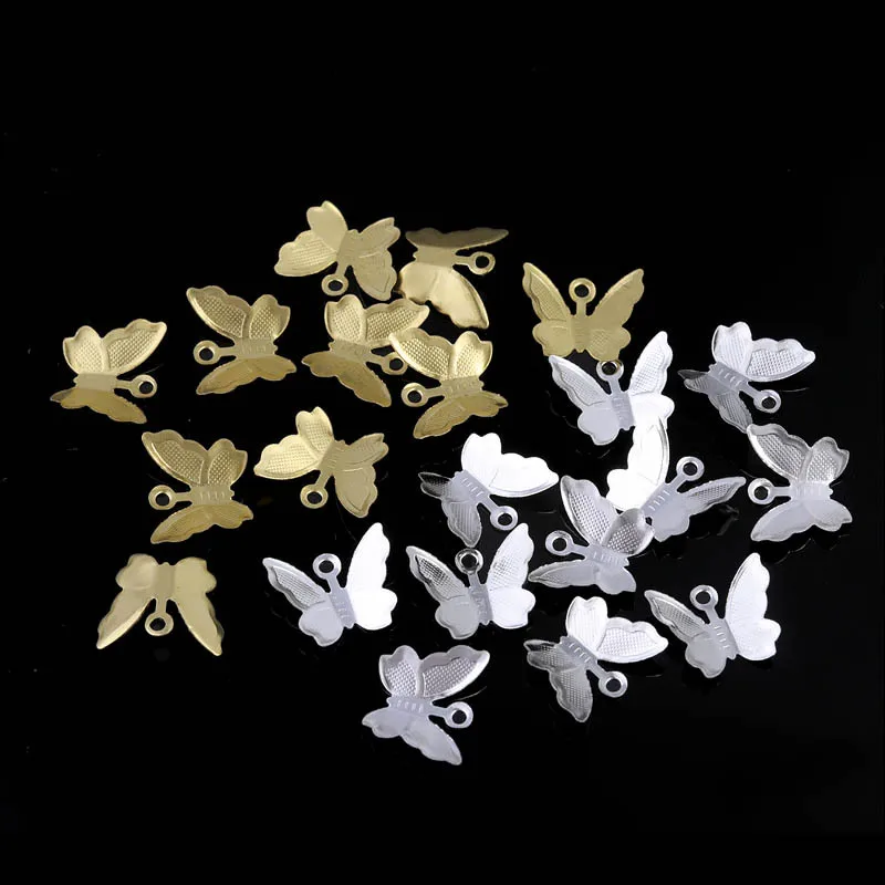 

Wholesale 50pcs/pack Jewelry findings Gold Plated Metal Butterfly Charm Pendant Jewelry Making DIY Jewelry Making Accessories, Silver/gold plated