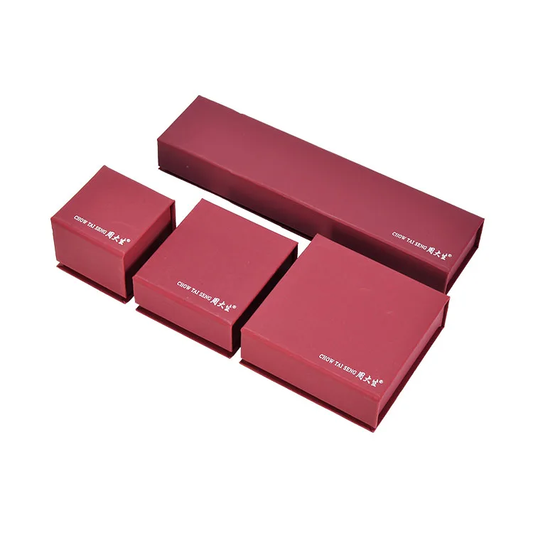 Red luxury ring boxes packaging jewelry, jewerly box with logo
