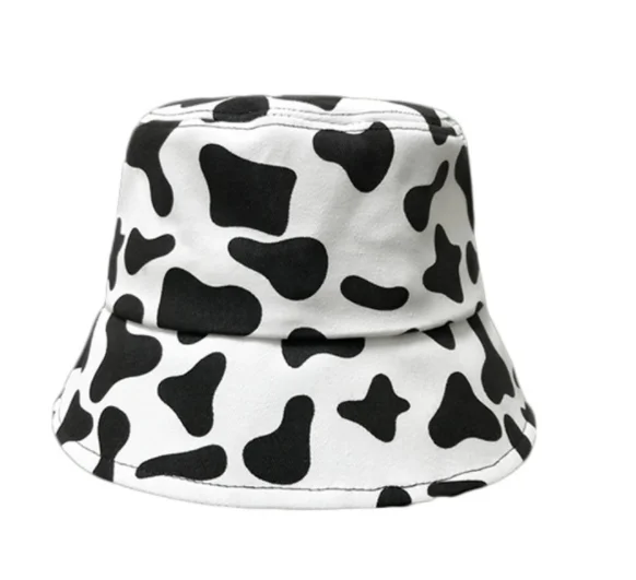 

Retro leopard print fisherman hat female cow summer thin shade zebra-print bucket hat, Picture shows