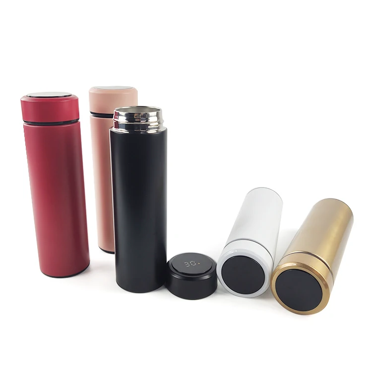 

Wholesale Factory Price Temperature Display Double Wall Vacuum Flask Thermos, White,black,red,pink,gold