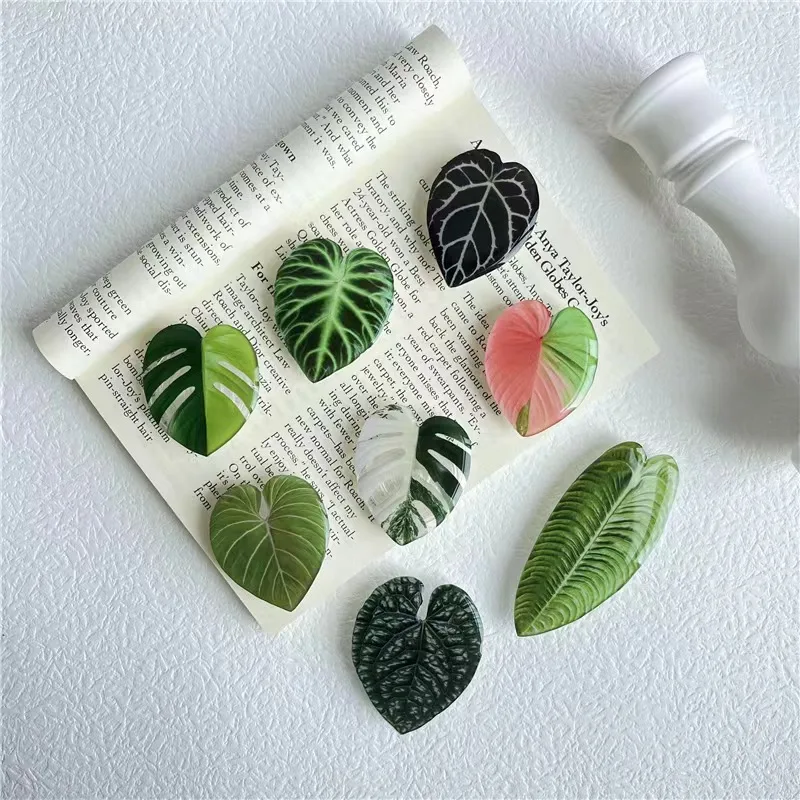 

2022 leaf shape Acrylic Epoxy Transparent Phone Holder Phone Socket