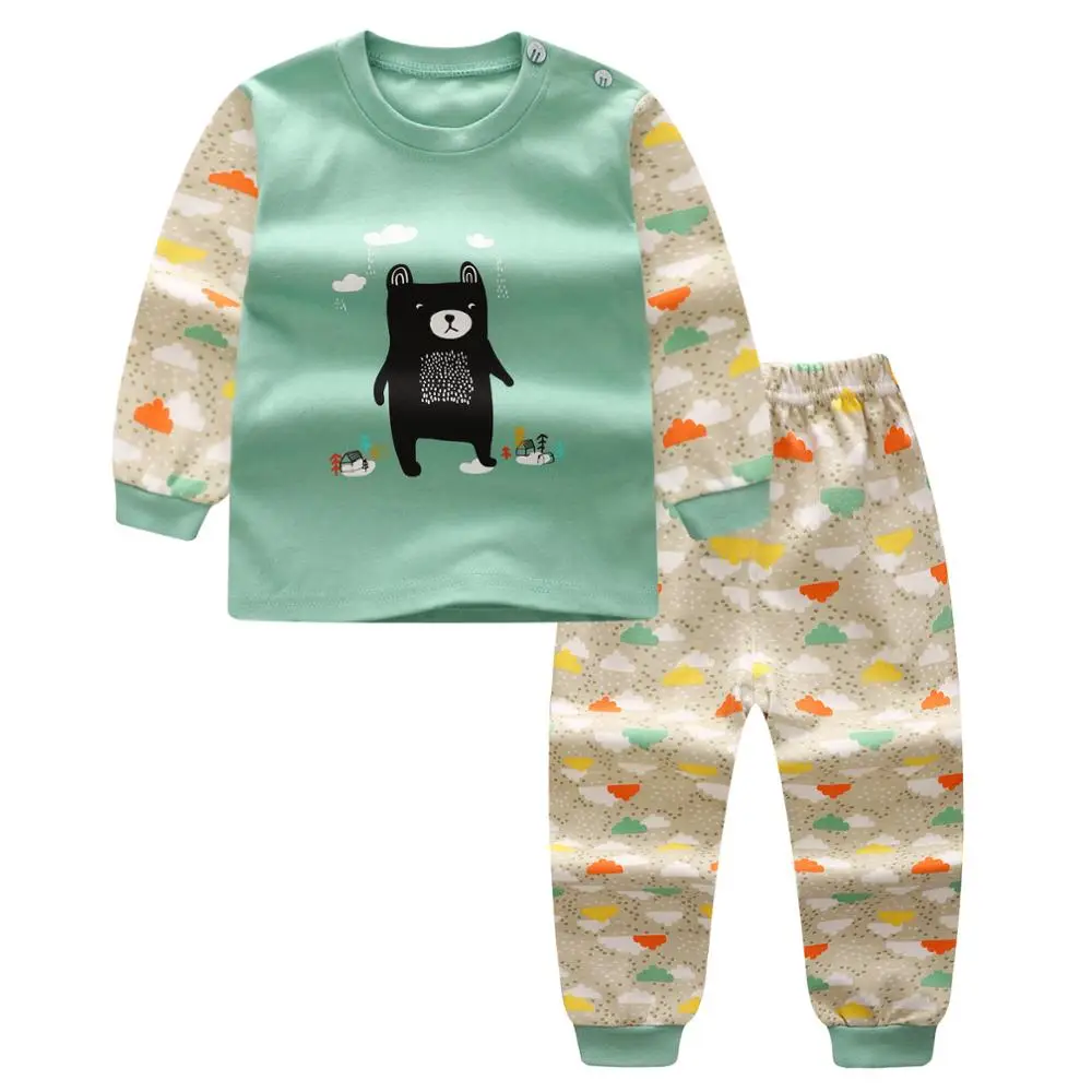 

cartoon kids home clothing sets spring autumn baby full sleeve sleepwear clothes