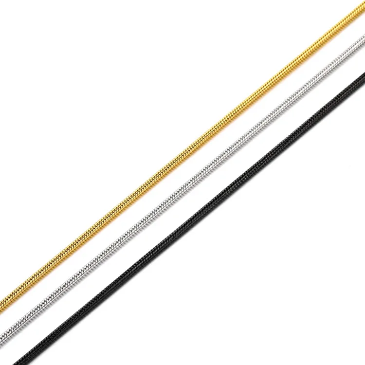 

High polished stainless steel round snake chain gold plated chains