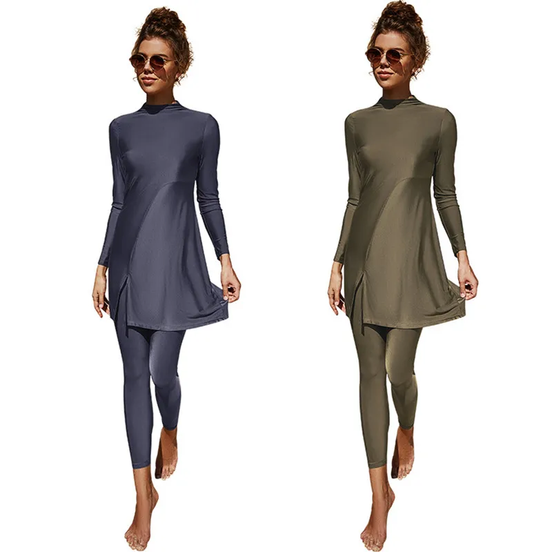 

Modern muslim swimwear 2 pieces set beach wear women swimsuit