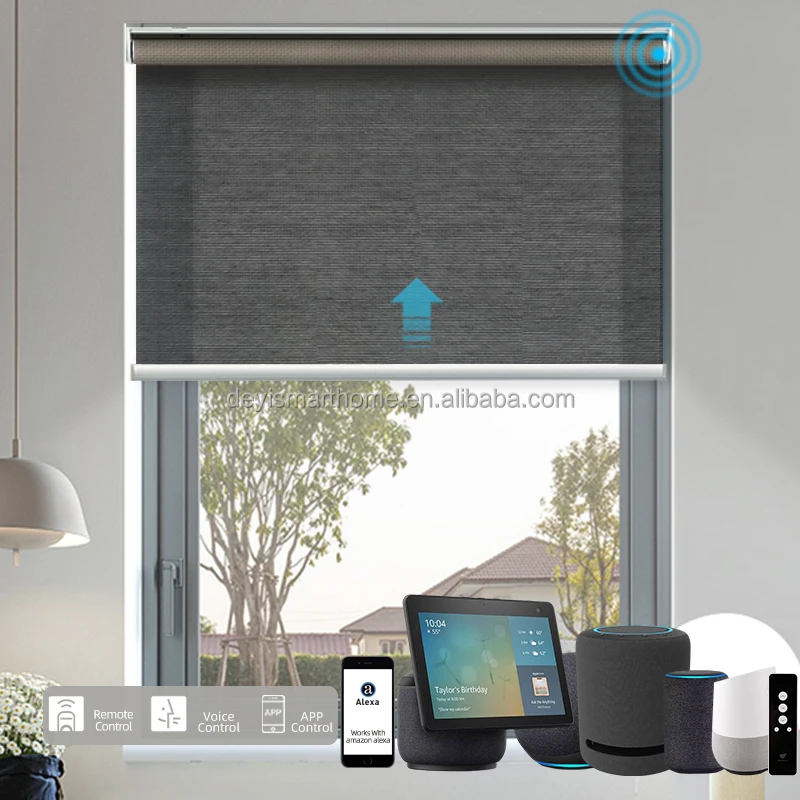 

Indoor Sunscreen Blackout UV Proof Blinds Shades SmartThings Tuya Alexa Remote Smart Curtain Roller Smart Electric Roller Blind, Customized color