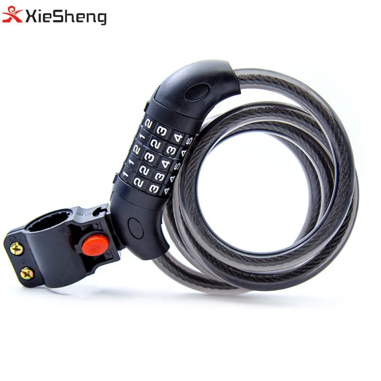 Bike Lock 5-Digit passwords 1200mm Combination Motorcycle  Electric Bicycle Cable Lock Steel Coded Bicycle Chain Lock