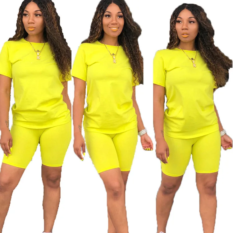 

Women 2021 New Arrival Tracksuit Short Sleeve Fashion Womens Set Clothing