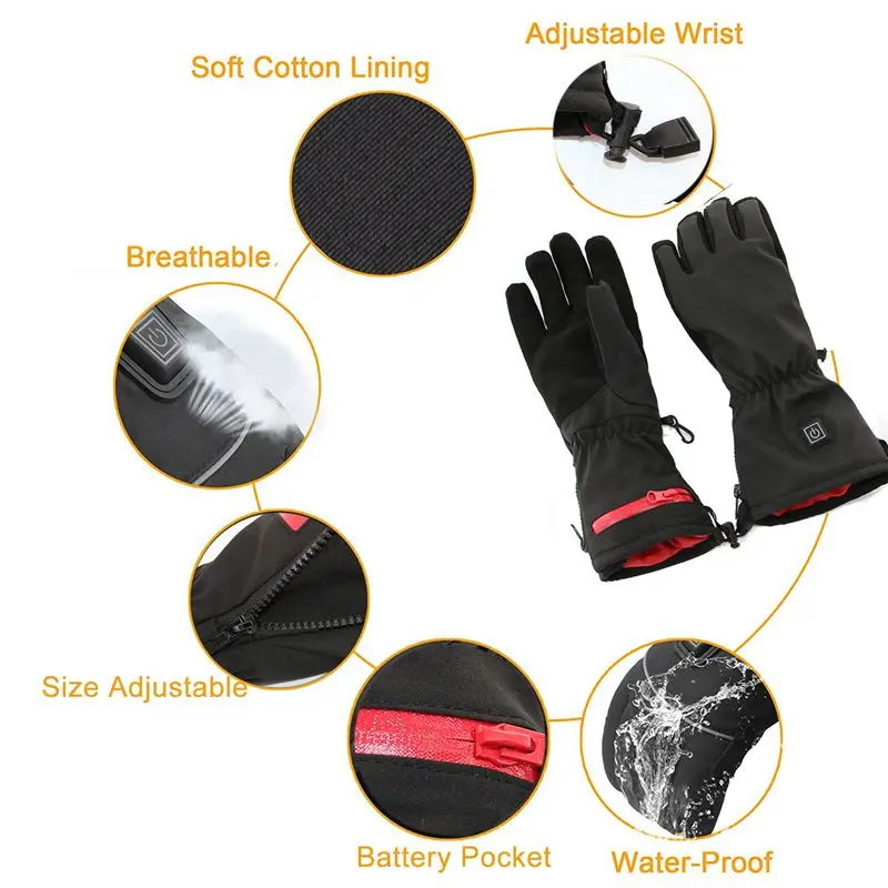 New Design Waterproof Thermo Rechargeable Battery Powered Heated Gloves