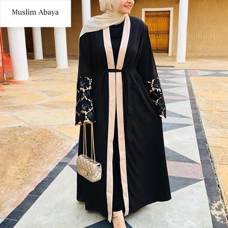 

High Quality Women Embroidery Cardigan Islamic Clothing Arabic Style Dubai Muslim Abaya, As shown