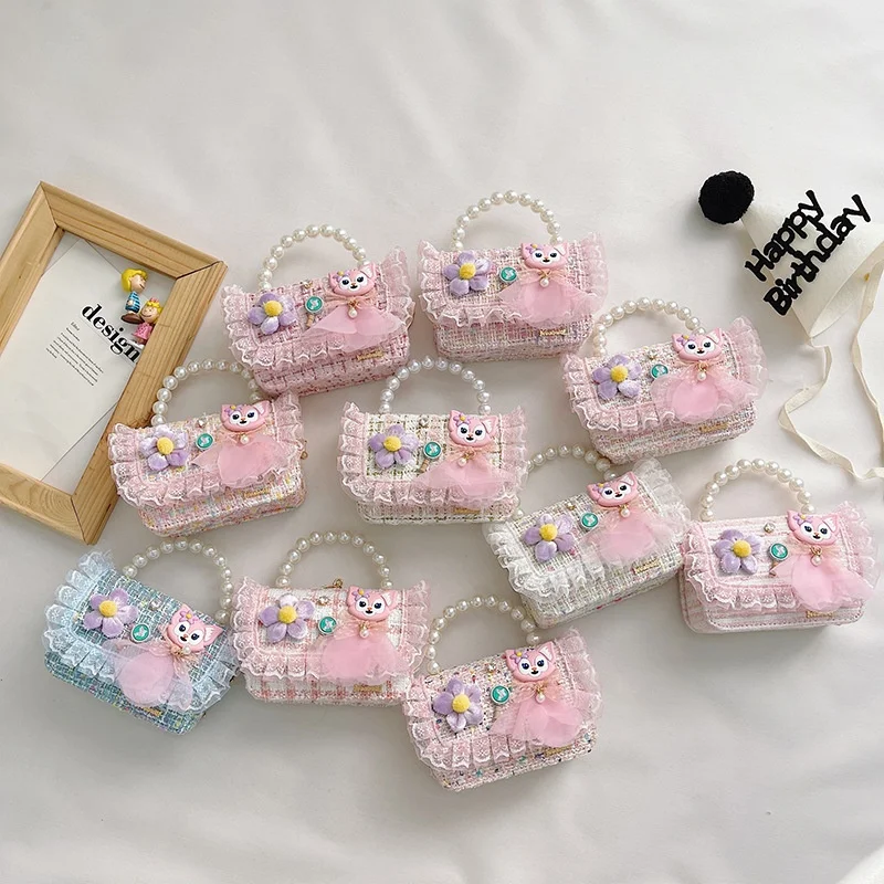 

Autumn And Winter Princess Pearl Portable Bag Chain Small Bag Cartoon Style Crossbody Bag For Children, 10 colors