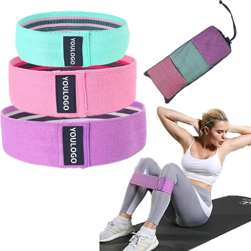 

Hot Sale Wholesale Custom Logo Exercise Fitness Hip Booty Fabric Resistance Bands