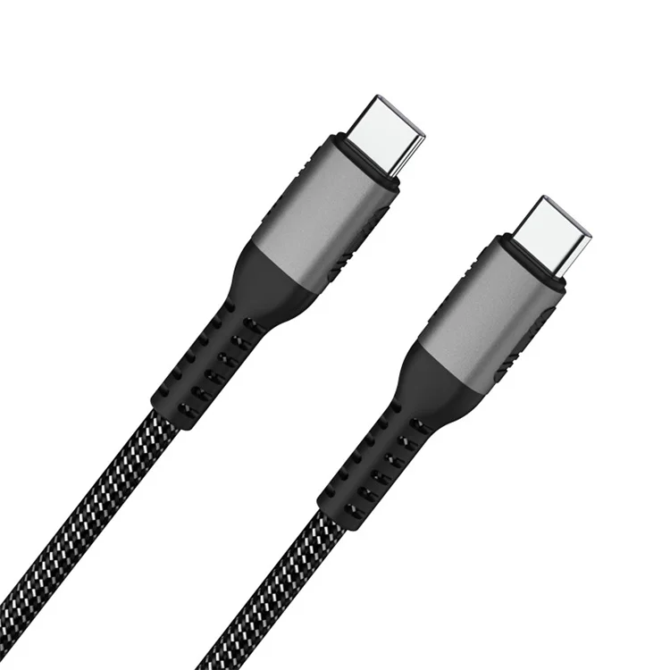 

RTS Drop Ship Aluminum Alloy Shell Nylon Braided 20V 5A 100W PD USB 2.0 Type C To Type C Data Charging Cable