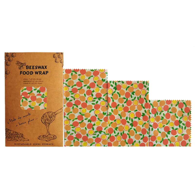 

Custom Reusable Beeswax Food Wrap Paper Sheet Bee Wax Natural Organic Food Wraps GOTS Certified Reusable Food Beeswax Wrap