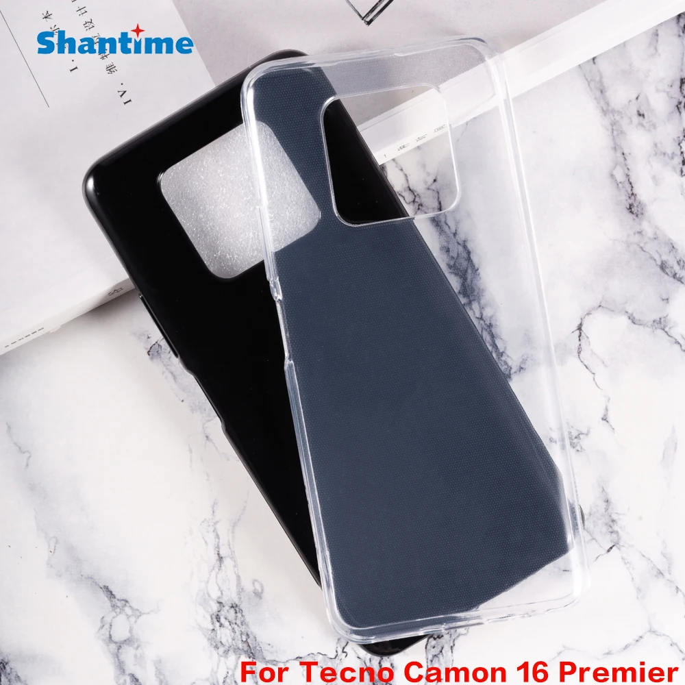 

For Tecno Camon 16 Premier Case Ultra Thin Clear Soft TPU Case Cover For Tecno Camon 16 Premier Couqe Funda, Black/transparent