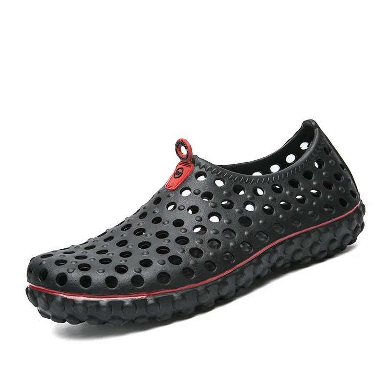 

Custom Logo Men Hole Shoes Sandals Breathable Anti-Slip Waterproof Comfortable Casual Beach Sandals