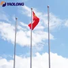 silver commercial ground mounted stainless steel flagpole factory