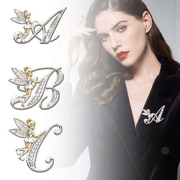 

Fairy letter brooch fashion atmosphere 26 English letters PIN party wedding children's two-color Brooch