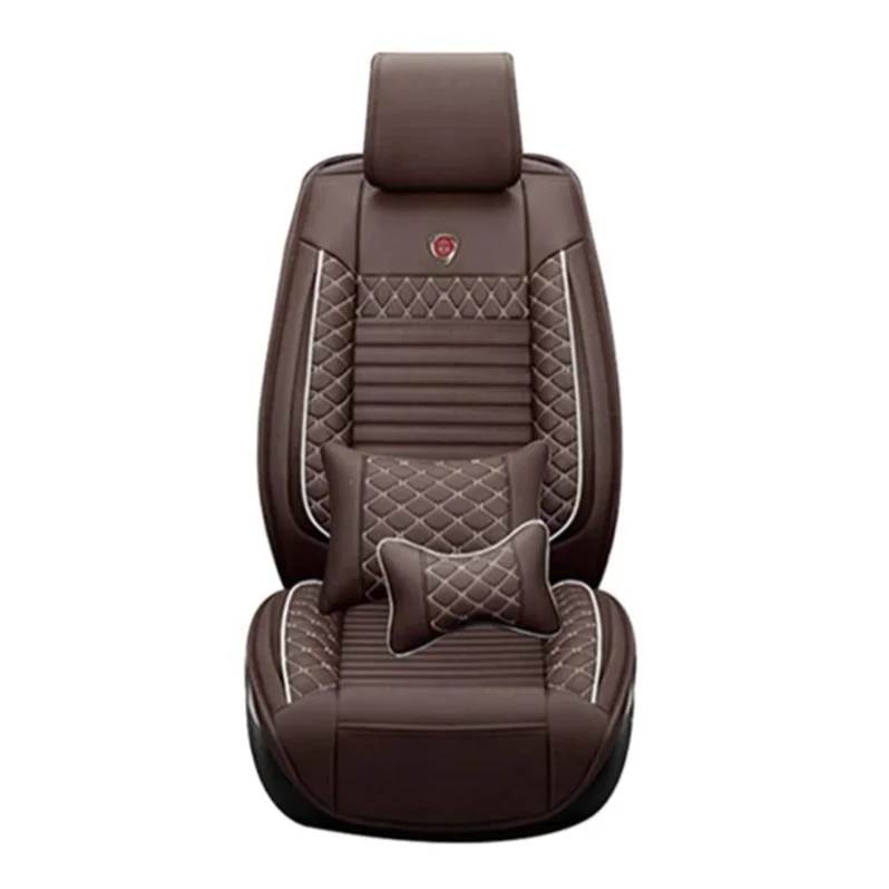 

Muchkey Luxury 5 Seats Leather All Weather Universal Front and Rear Seat Covers Protectors Full surround Cushion Car Seat Covers