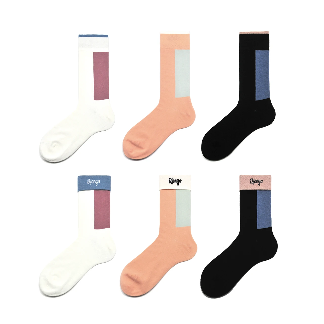 

Factory new hot-selling high-quality, high-elastic fashion and comfortable home casual business men's cuffed cotton socks, Picture shows