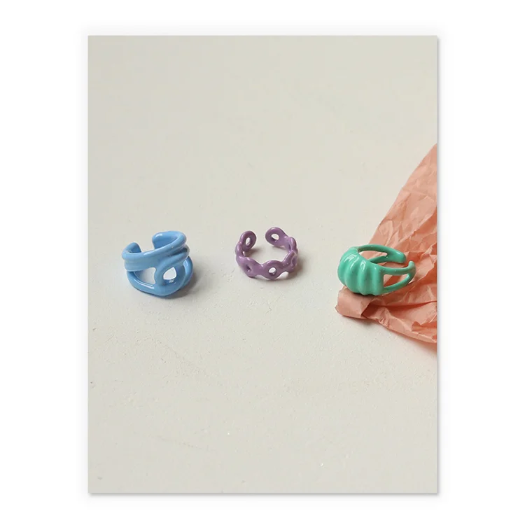 

Handmade Colorful enamel no fade brass enamel rings