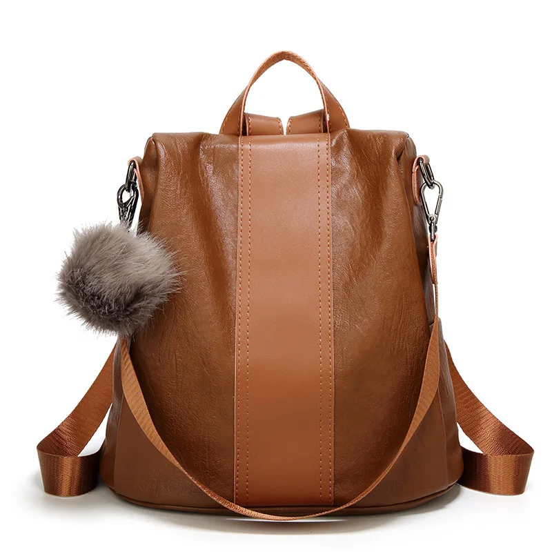 

woman backpack purse Lychee pattern backpack women's 2021 versatile large capacity women's bag soft leather anti-theft backpack