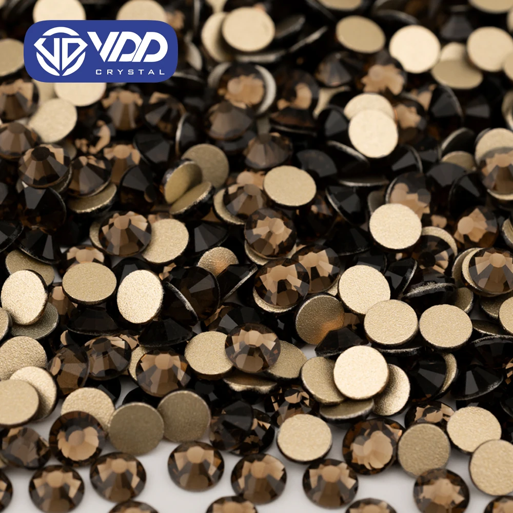 VDD 008 Smoked Topaz High Quality Glass Rhinestones Crystal Glod Back Flatback Strass Stones Nail Art DIY Crafts Decorations