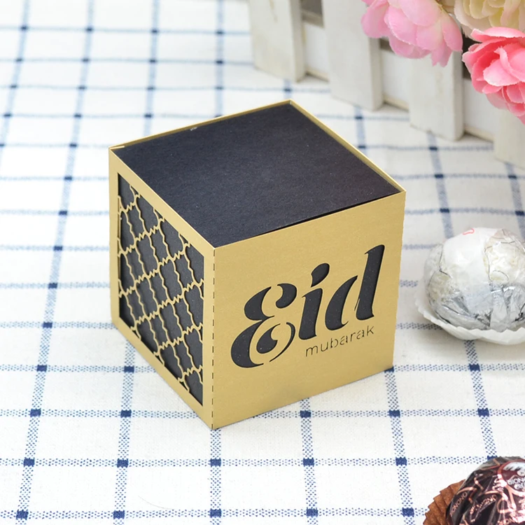 Muslim eid ramadan 2020 decoration laser cut eid mubarak cake box