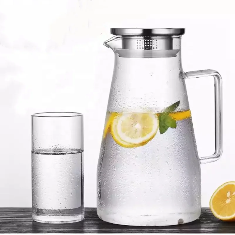 

Hot Sale Heat Resistant High Borosilicate Cool Hot Water Jug Carafe kettle Coffee Glass Pitcher, Transparent
