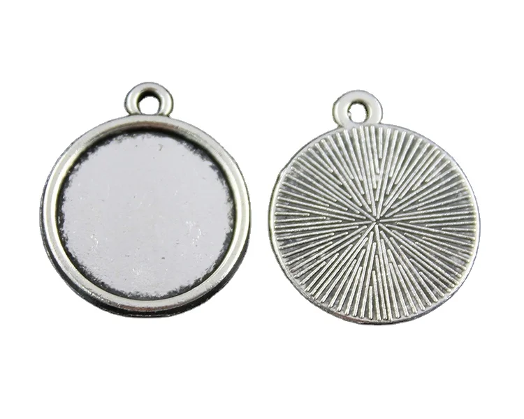 

High Quality Low Price Attractive Silver Plated Alloy Necklace Bracelet Blank Bezel Pendant Tray Charms, Picture