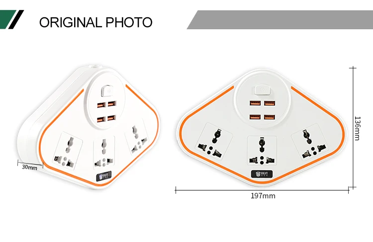 BST-07 smart power strip With 4 USB Extension Socket Plug Multifunctional Fast Charging Power Strip 10A 250V 2500W.jpg
