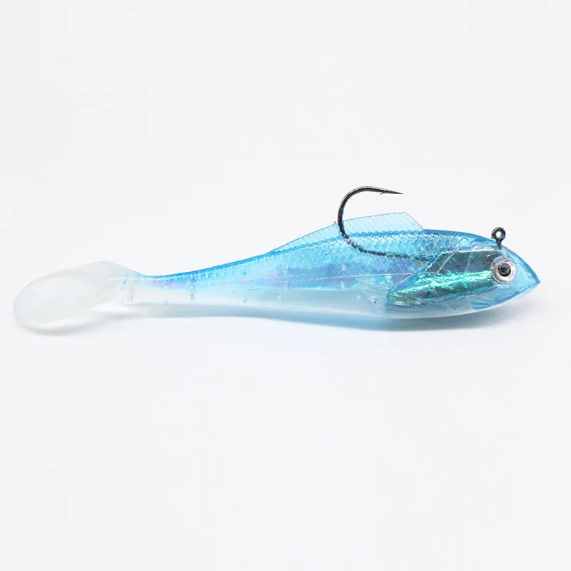 

Factory directly sell lead-packed bait with hook T-tail soft bait opp packaging 10g 15g 30g blue pvc lead bait