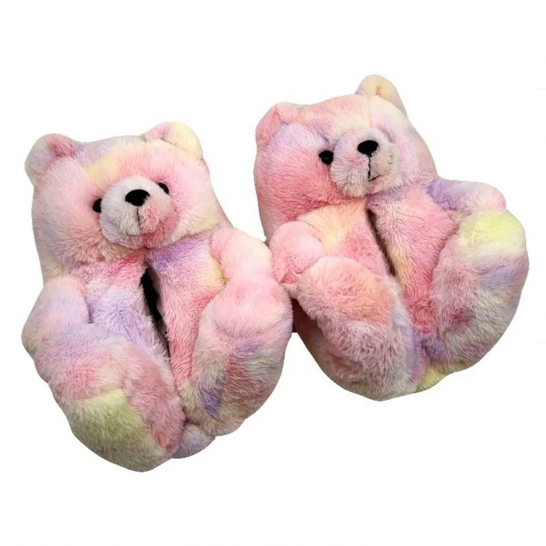 

2022 new Style arrivals fuzzy Teddy bear slippers tik tok Hot Selling Slippers House Teddy Bear Slippers for Women Girls, Picture