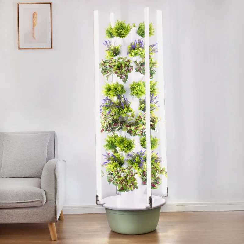 Factory Direct New Hydroponic Growing Systems Indoor NFT Vertical Tower Garden Planter with Led Grow Light