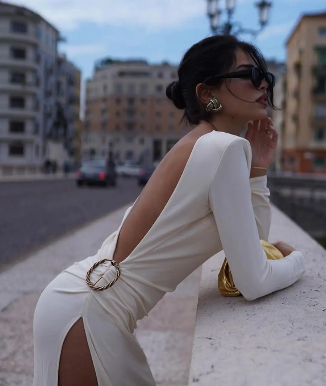 

A5748 New Arrival Sexy High Slit Dress Backless Elegant Women Casual Dresses
