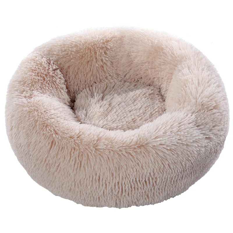

Winter Indoor Kennel Modern Soft Plush Round Pet Bed For Cats Or Small Dogs, As picture
