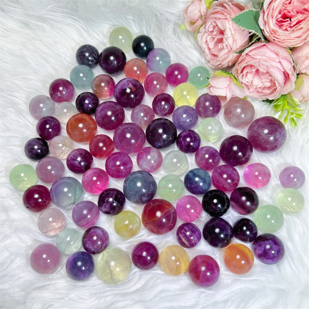 Small size ball Wholesale Crystal crafts Polishing  natural stone Product candy fluorite sphere For gift for feng shui