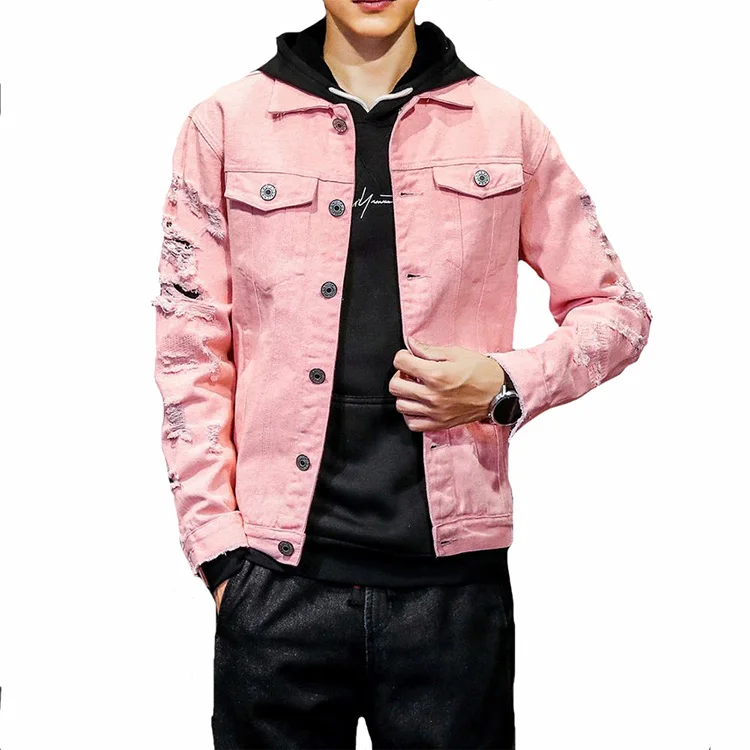 pink denim jacket images,photos 