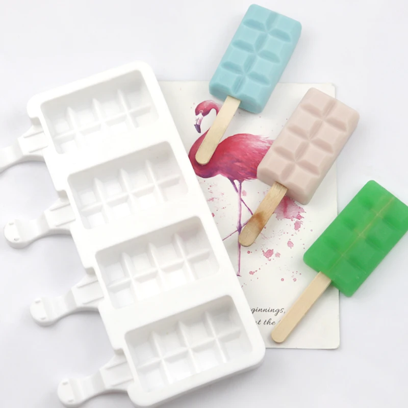 

394 smalI size cecream Mold with 4 Cavity Tradition Brick Shape Cake Mold STOCK Silicon Cake Tools Disposable Eco-friendly