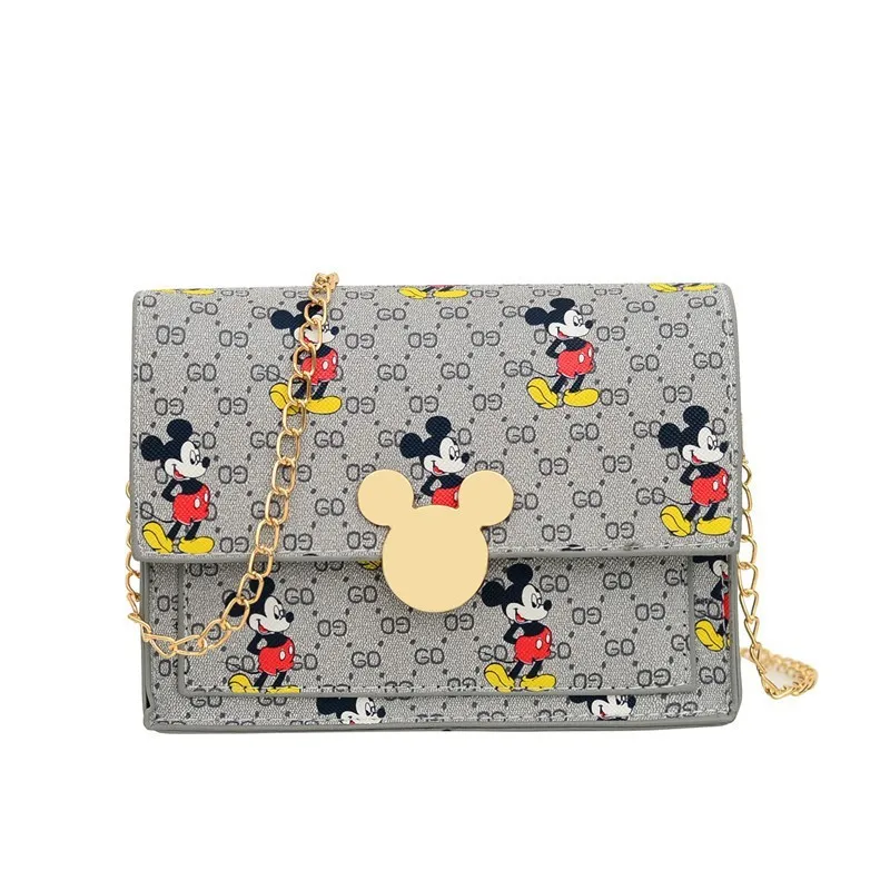 

2021 Cartoon Cute PU Kid Mobile Phone Bags Purses and Handbags Mickey Mouse daisy flower printing square Messenger Shoulder Bags, Customized color