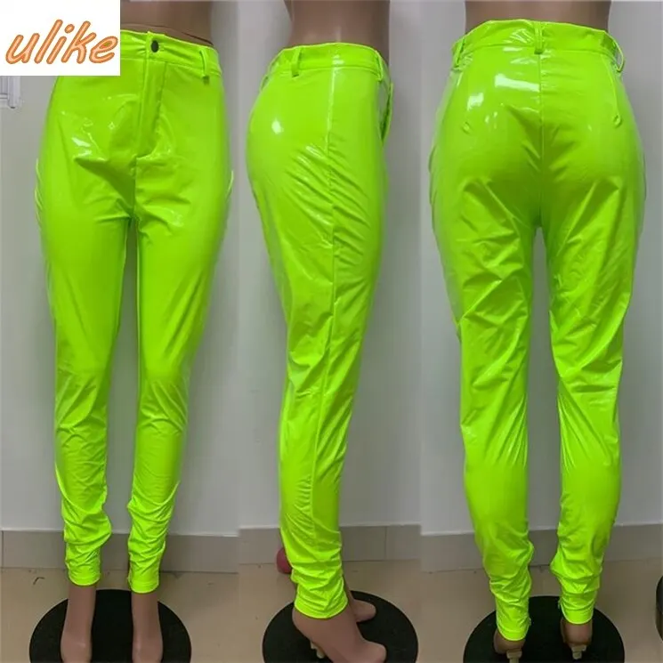 

New Inventory Multicolor Long Bottoms Fall Winter Ladies Womens Trousers Women Leather Pencil Pants