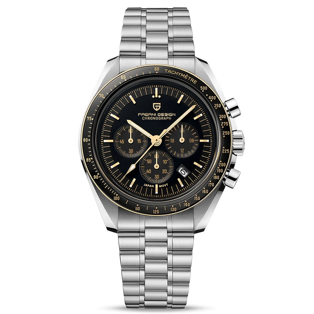 

NEW PAGANI DESIGN PD 1701 Luxury Men Chronograph Quartz Watches Japan VK63 Sapphire Men Sport 100M Waterproof Speed Master Watch, Shown