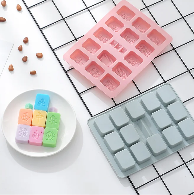 

Cute Style Silicone Cake Mold Mahjong Design Baking Tool Cake Tool