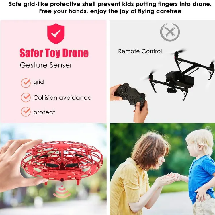 Hand Controlled Mini Drone Ufo For Kids Adults Hands Free Flying Ball ...